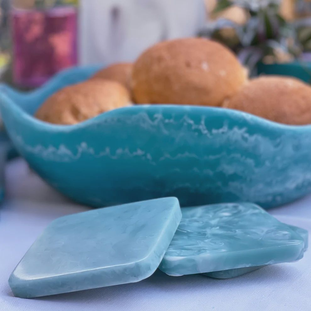 Square Coaster in Blue