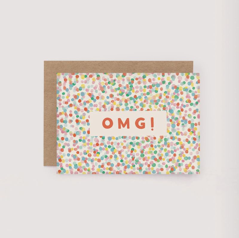 OMG Confetti Mini Greeting Card
