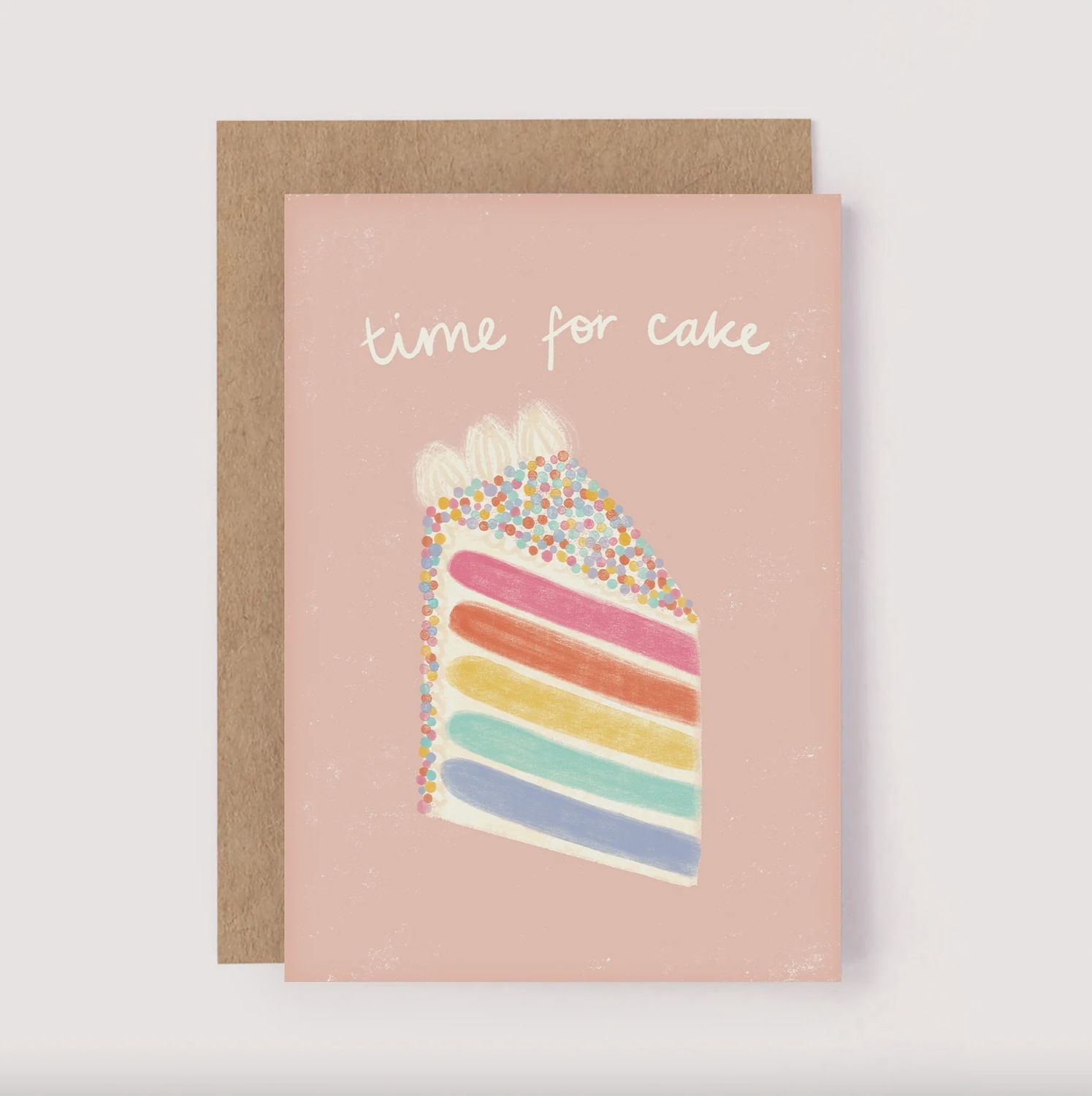 Time For Cake Greeting Card - Pink