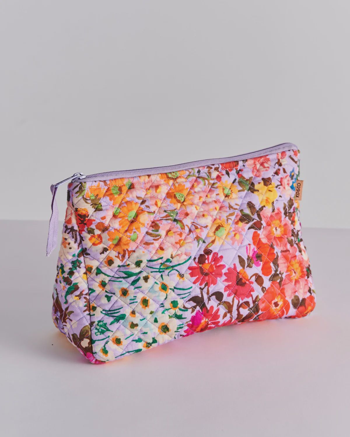 Forever Floral Lilac Quilted Cotton Toiletry Purse