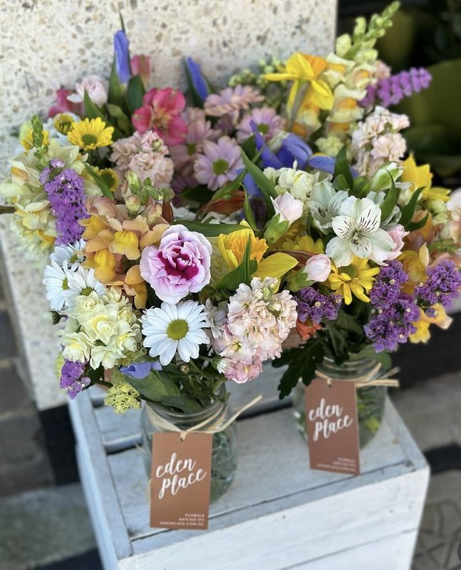 Mason Jar of Flowers by Eden Place