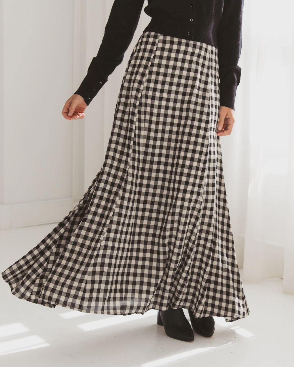 Gingham Maxi Skirt