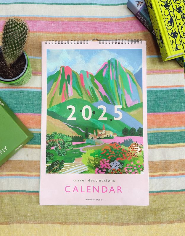 2025 Travel Destinations Calendar by Hebe Studio