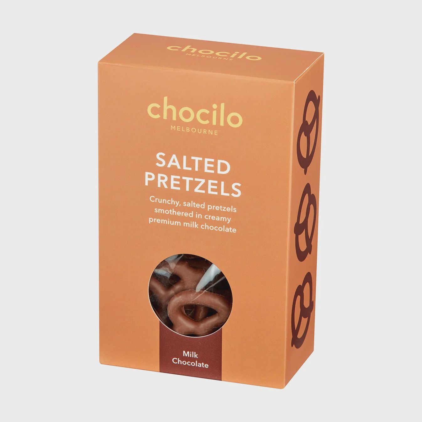 Salted Pretzels in Milk Chocolate Gift Box - 130g
