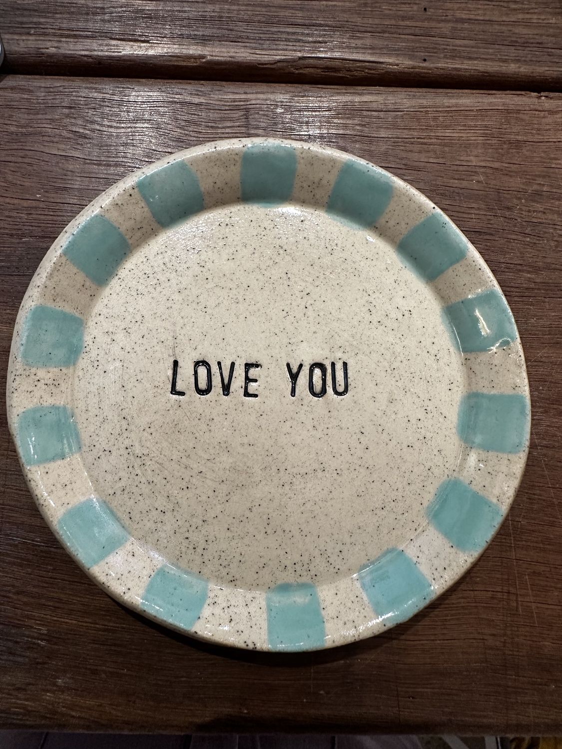 Love You Plate in Stripes