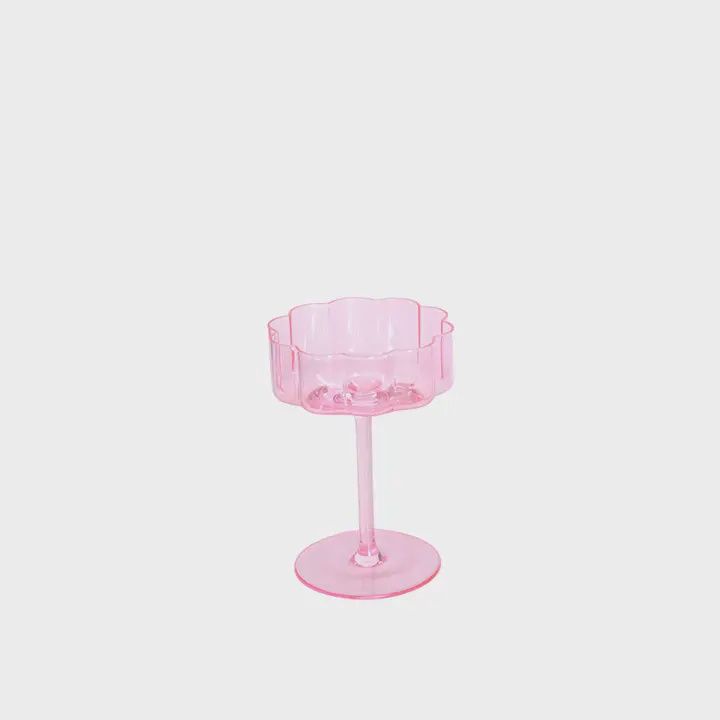 &quot;Flower&quot; Pink Crystal Cocktail Glass