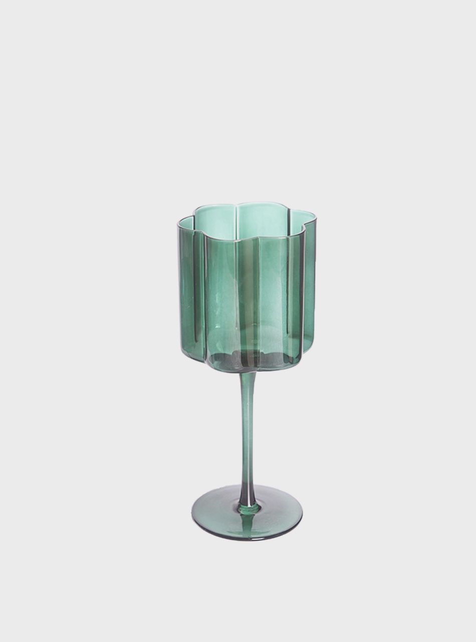 &quot;Flower&quot; Aqua Crystal Cocktail Glass