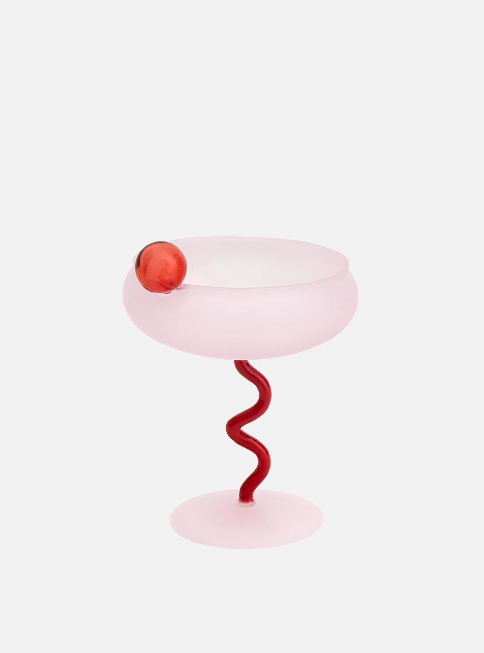 &quot;Lollipop&quot; Fun &amp; Colourful Coupe Glass - Pink