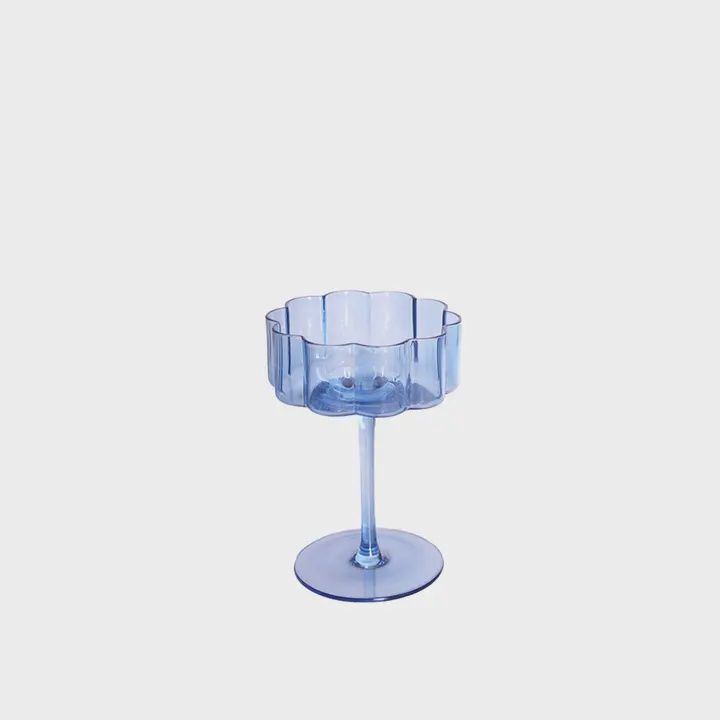 &quot;Flower&quot; Blue Crystal Cocktail Glass