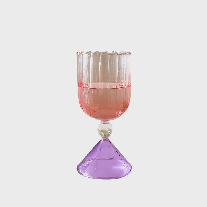 &quot;jupe&quot; Gradient Champagne Glass - Purple Stem