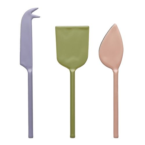 Apostle Set of 3 Cheese Knives - Blue, Green &amp; Pink