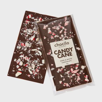 Candy Cane Dark Chocolate Block