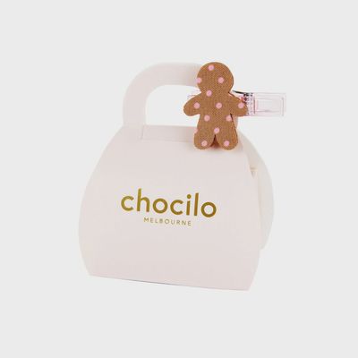 2 Christmas Gingerbread Milk Chocolates in Handbag - 25g