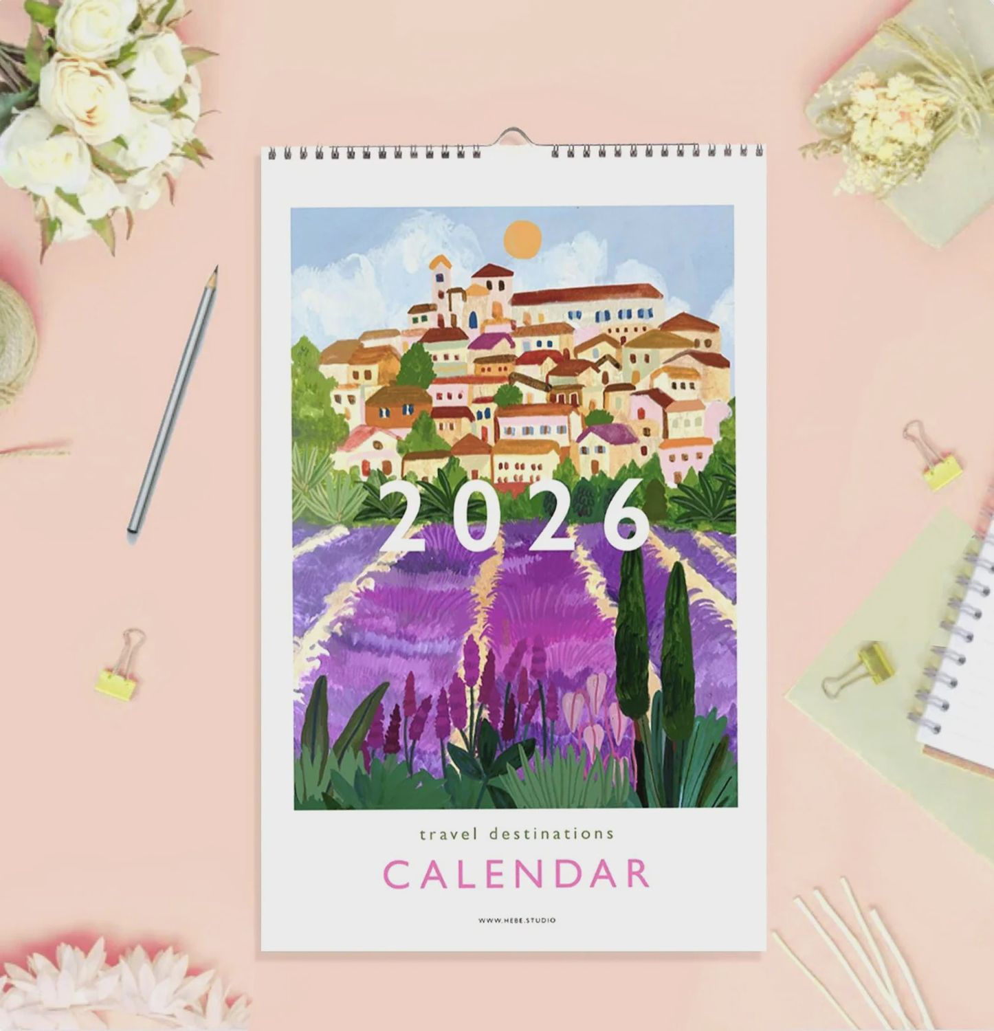 2026 Travel Destinations Wall Calendar