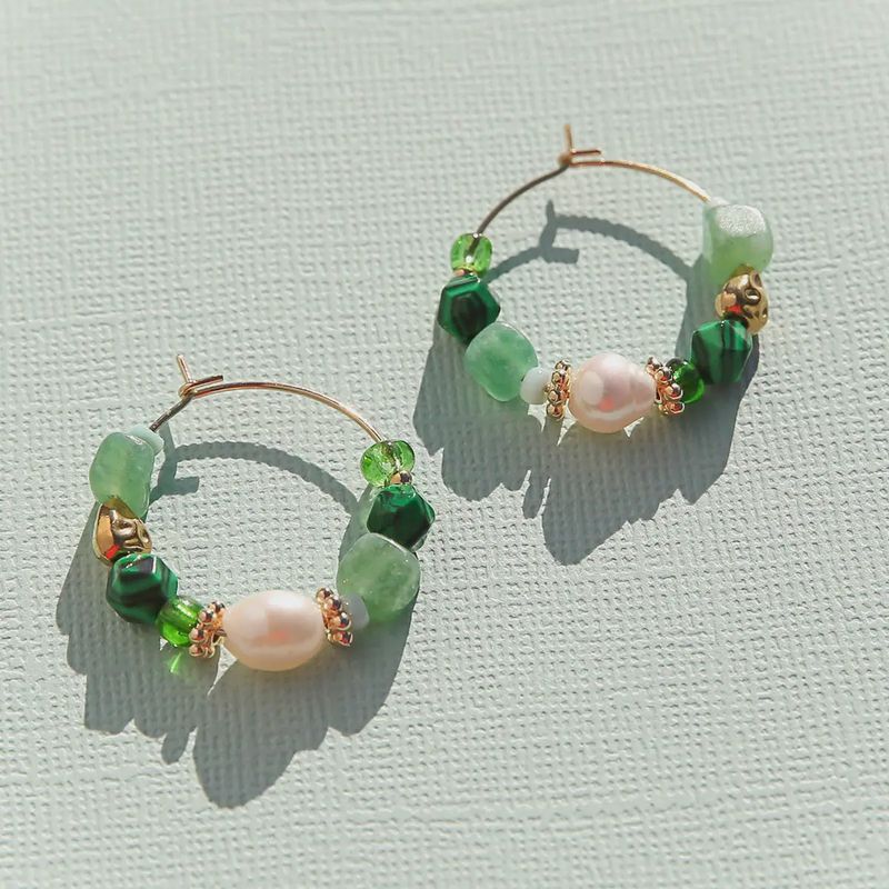 Petite Emerald Hoops