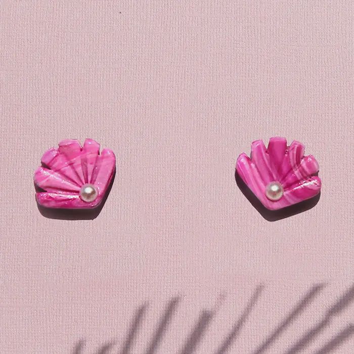 Pink Shell Studs