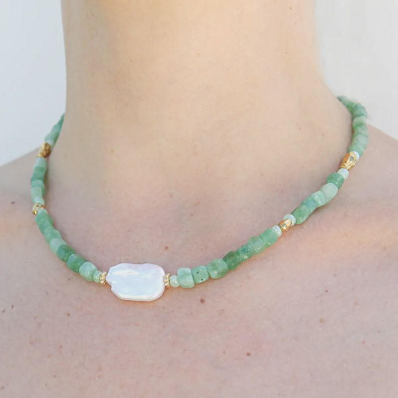 Sage Pearl Necklace