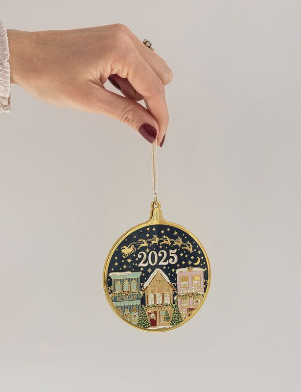 2025 Christmas Village Enamel Ornament