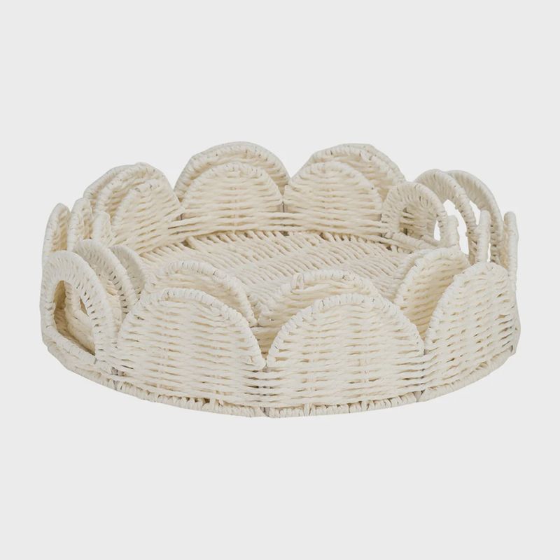 Papier Woven Tray in White