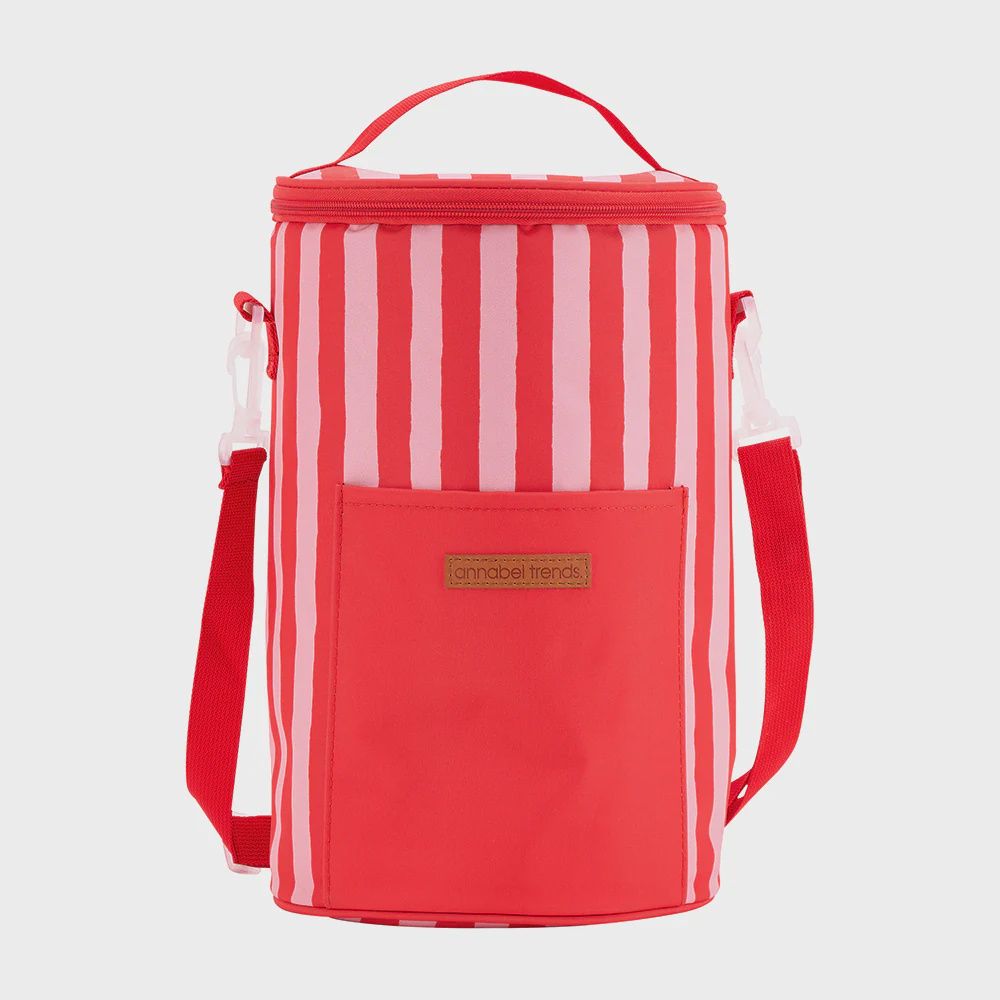 Red Stripe Picnic Cooler Bag
