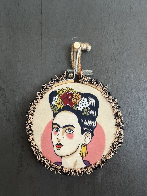 Frida And Flower Crown Mini Hoop