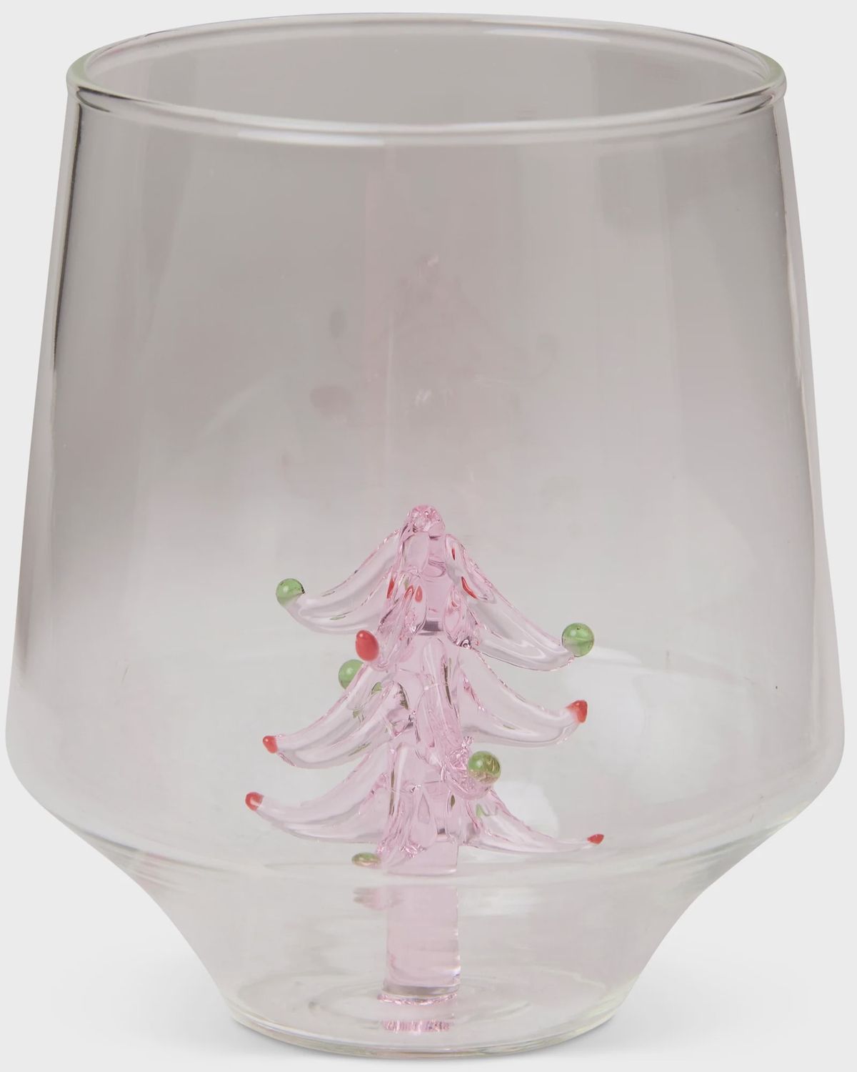 Tickled Pink Christmas Tumbler Glass Set of 2