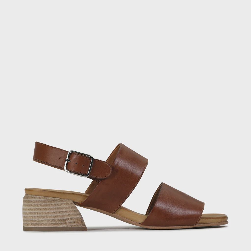 EOS Saige Low Heel Sandal in Brandy