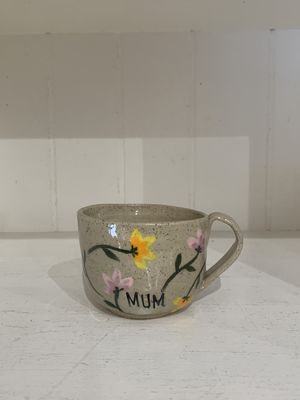 Small Mug - Mum Floral - Handmade Pottery