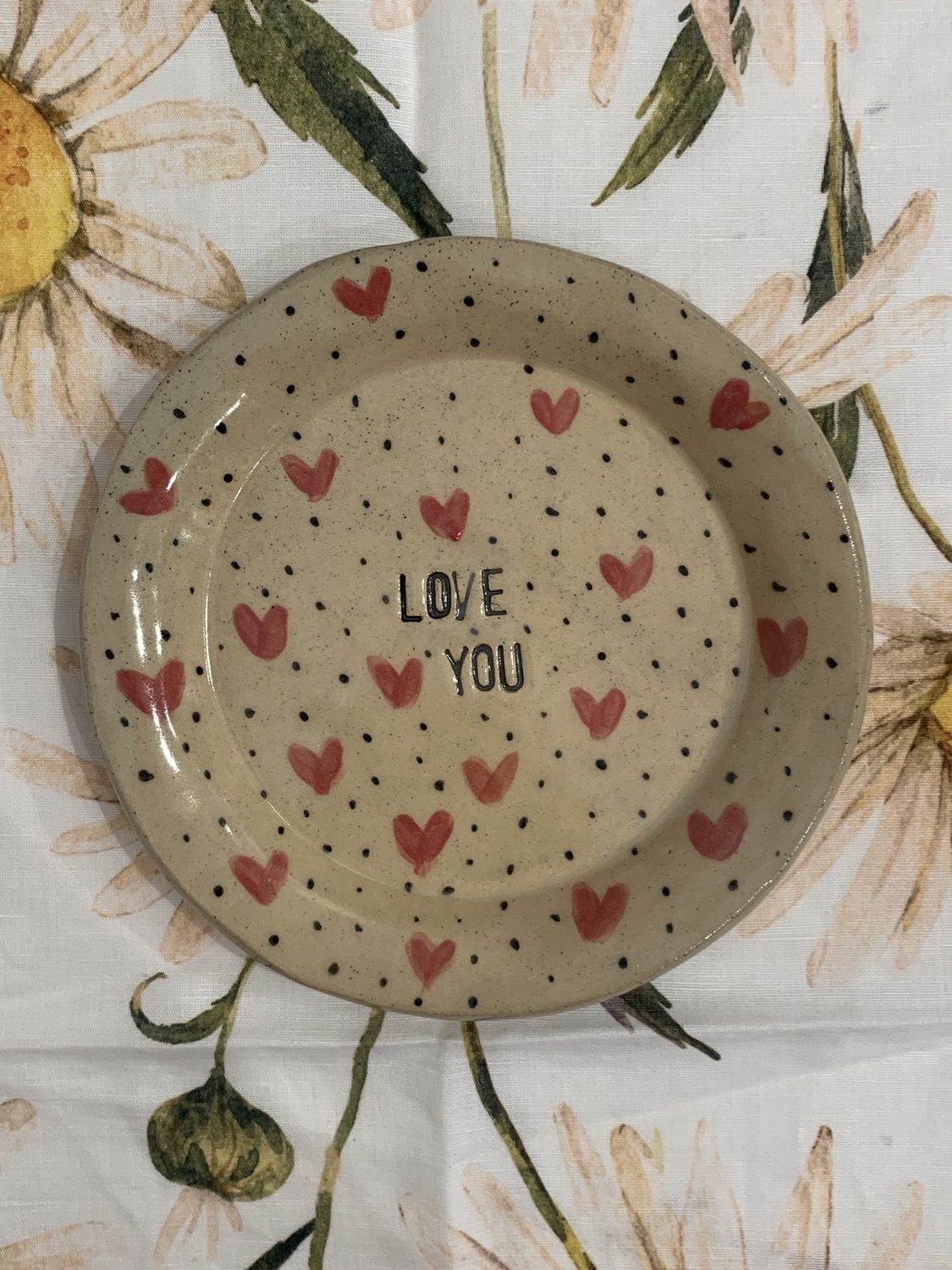 Small Plate - Love You - Handmade Pottery