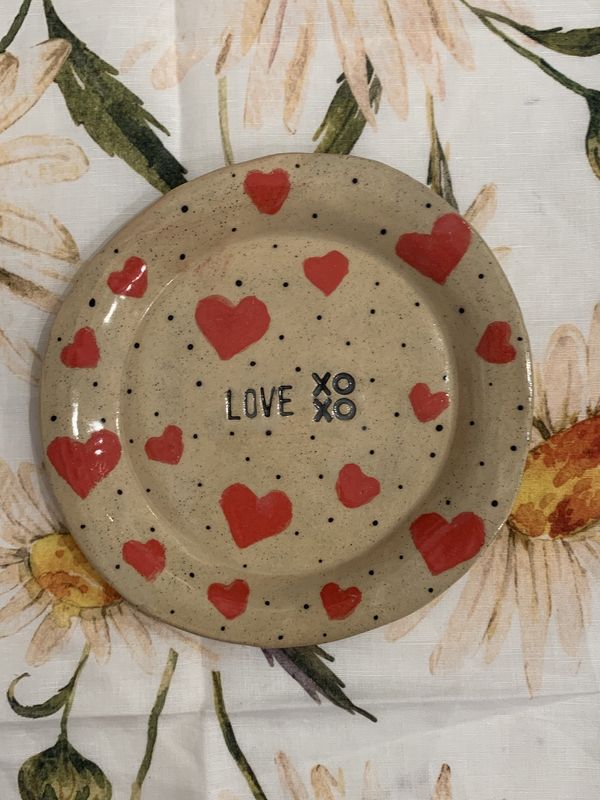Small Plate - Love XO - Handmade Pottery