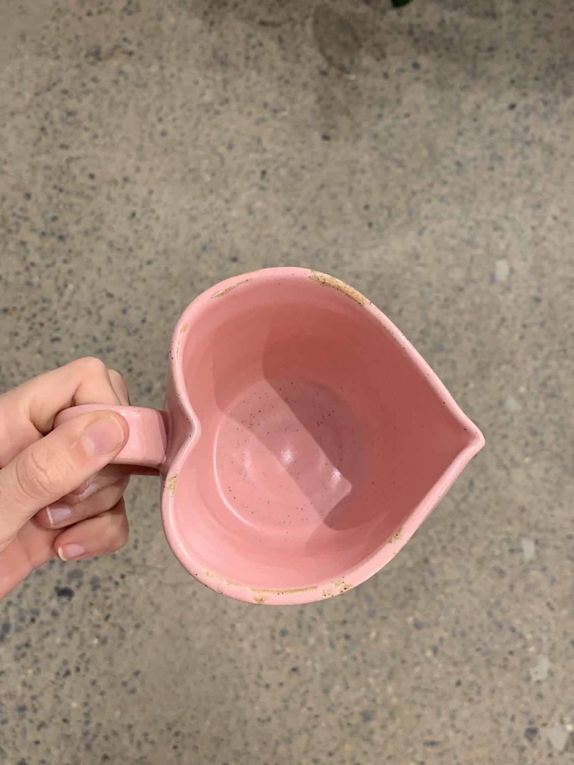 Pink Heart Shaped Mug - Handmade Pottery