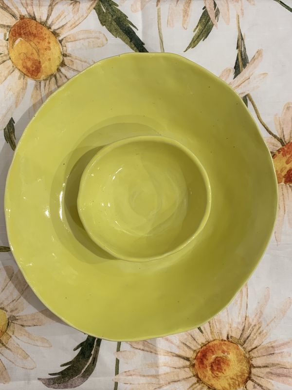 Yellow Dip Bowl - Handmade Pottery