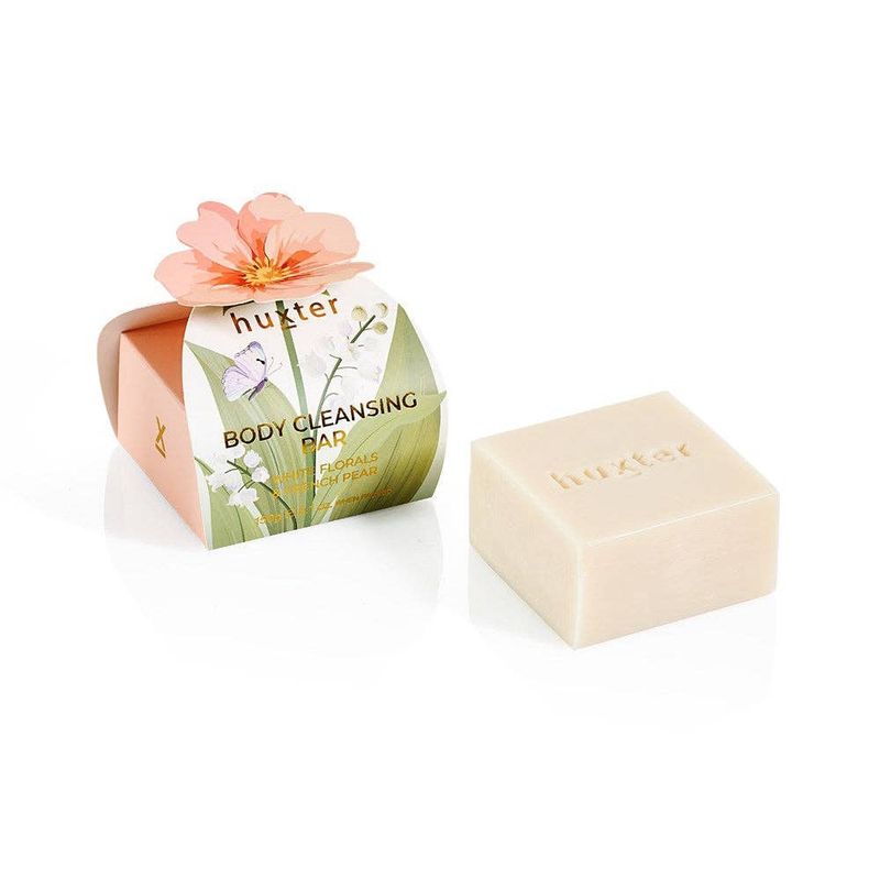 Body Cleansing Bar Gift Box - Peach Flower - White Florals &amp; French Pear