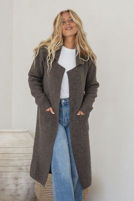 Long Cardigan in Chocolate