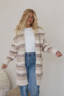 Long Cardigan in Carmel/ Oatmeal
