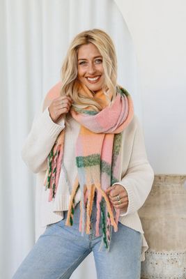 Apricot & Pink Scarf