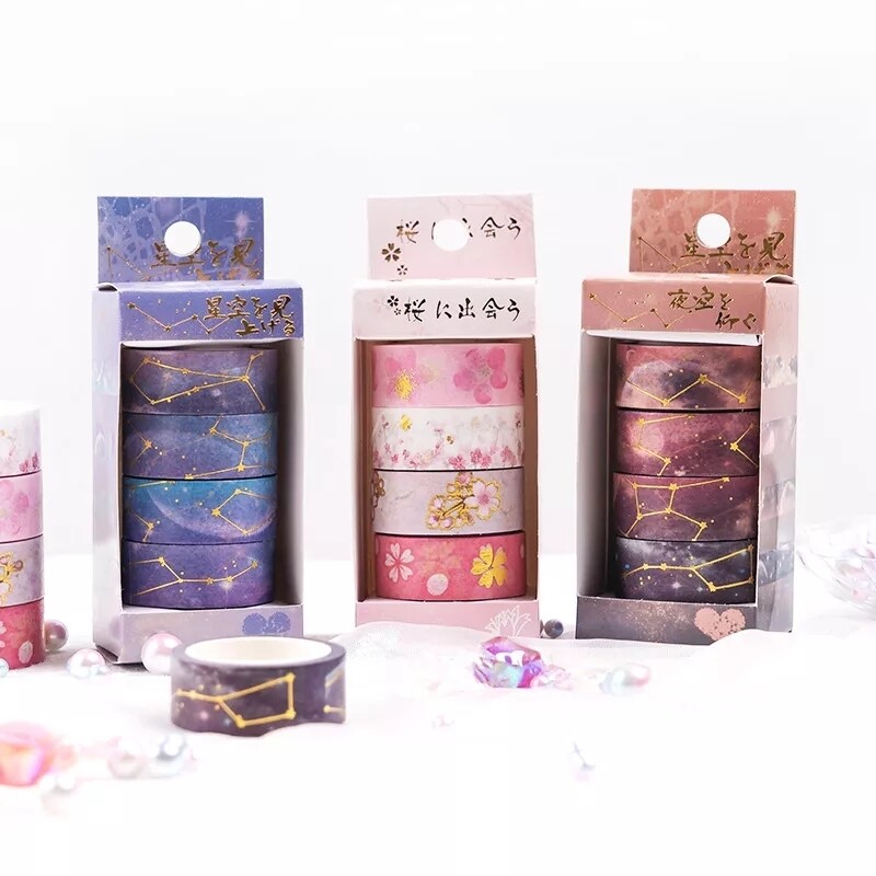 Night consolation washi tape roll 4 pcs