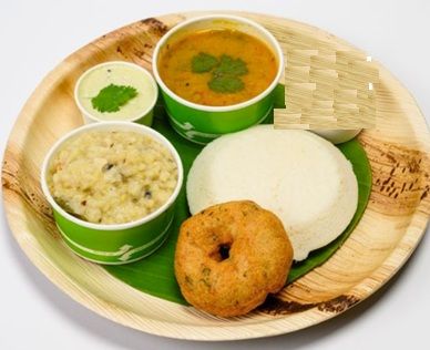 Meal - Khara Pongal, 1 pc Idly , Medu Vada (1 pc)  w/ Chutney and Sambhar