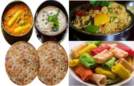 Meal - Mini Veg Uthappam (2 pcs) With Peanut Chutney, Sambhar, Capsicum Vaangi Baath and Fryums Meal - Mini Veg Uthappam (2 pcs) With Peanut Chutney, Sambhar, Capsicum Vaangi Baath and Fryums