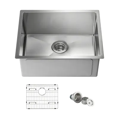 23" Handcrafted Undermount Single Bowl 16-gauge Stainless Steel Kitchen Sink - KBC1-23S