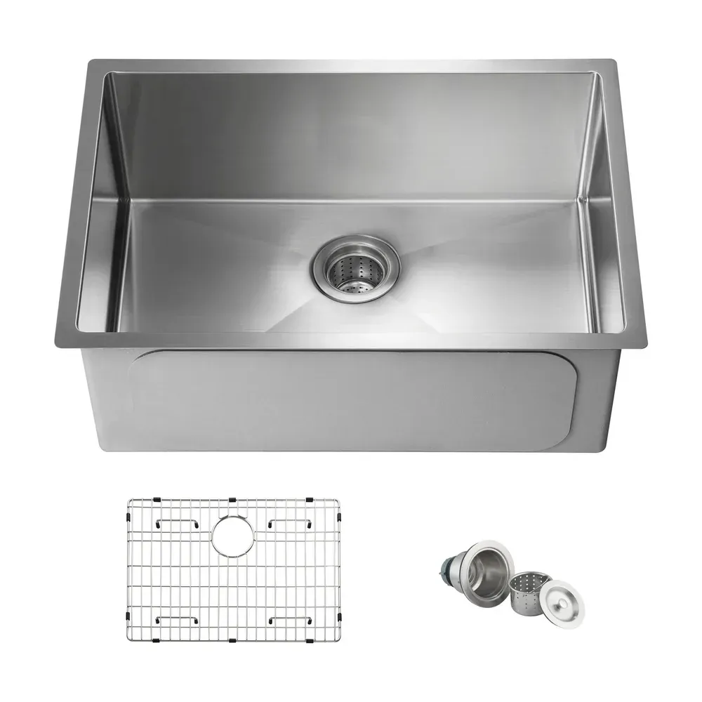 Casa 26" Handcrafted Undermount Single Bowl 16-gauge Stainless Steel Kitchen Sink - C1-26S