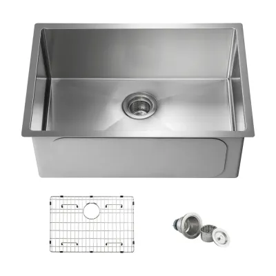 Casa 26" Handcrafted Undermount Single Bowl 16-gauge Stainless Steel Kitchen Sink - C1-26S