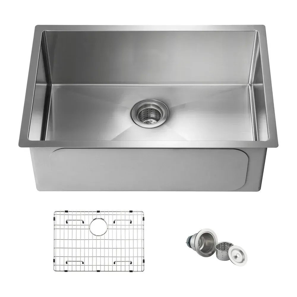 Casa 28" Handcrafted Undermount Single Bowl 16-gauge Stainless Steel Kitchen Sink - C1-28S