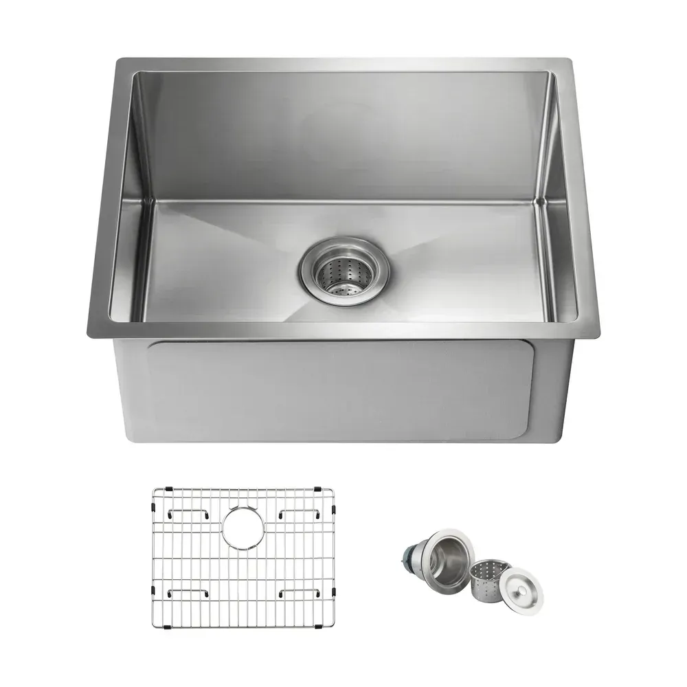 Casa 21" Handcrafted Undermount Single Bowl 16-gauge Stainless Steel Kitchen Sink - C1-21S