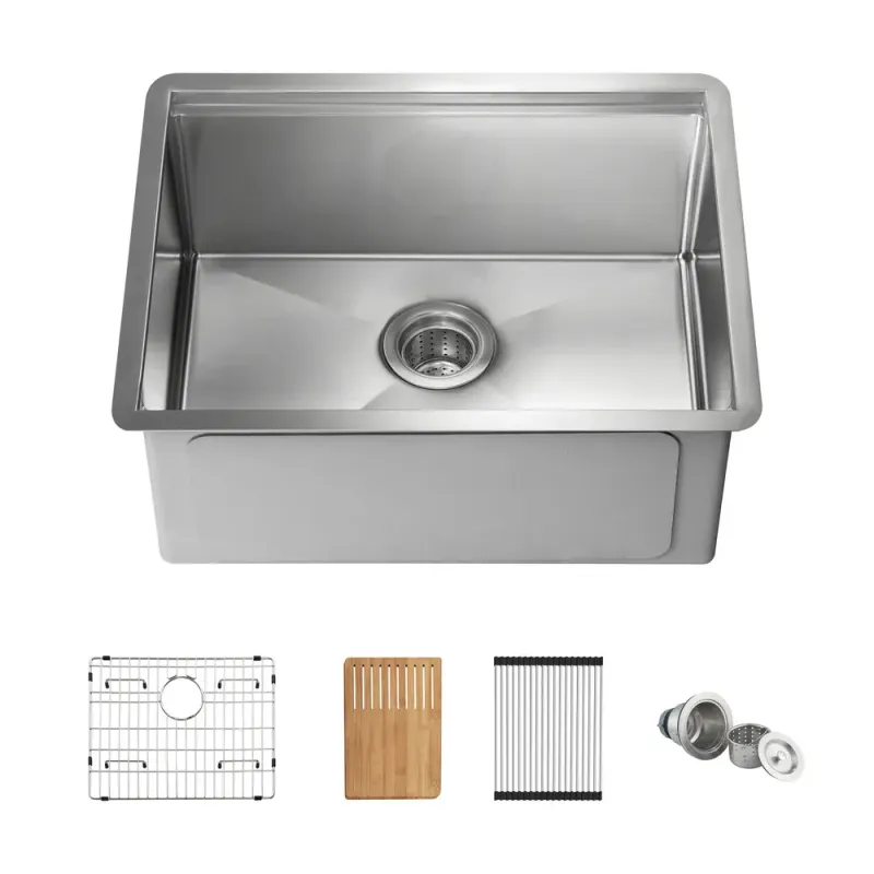 Casa 24" Handcrafted 316 Marine Grade Stainless Steel Single Bowl Workstation Undermount C3-24ST