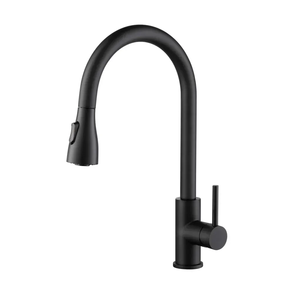 Casa Value Collection - Single Handle Pull Down Kitchen Faucet Matte Black - F102MB