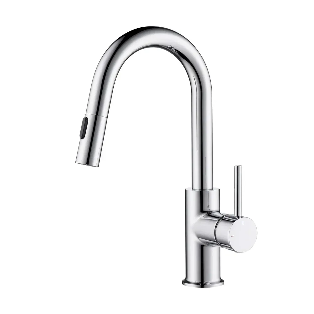 Casa Halo Single Handle Pull Down Kitchen & Bar Sink Faucet Polished Chrome - CKF-2011CH