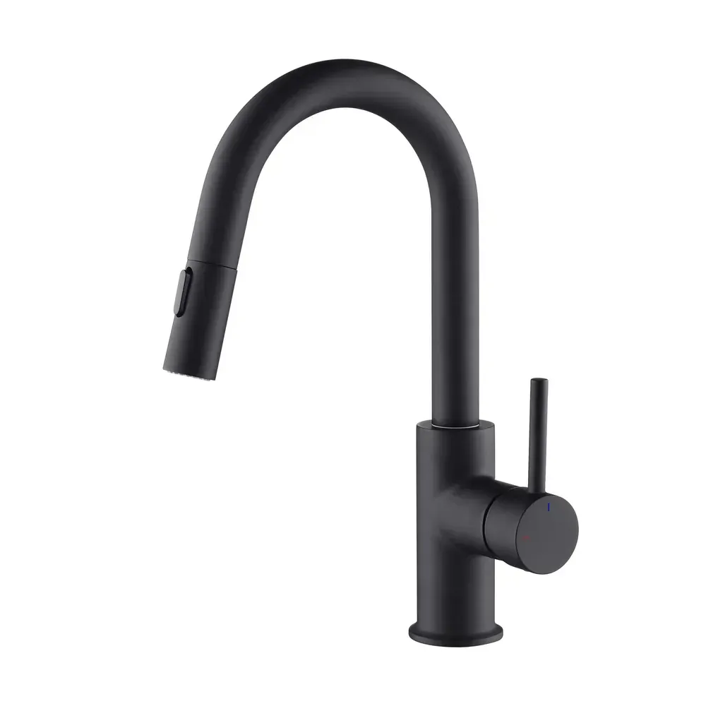 Casa Halo Single Handle Pull Down Kitchen & Bar Sink Faucet Matte Black - CKF-2011MB