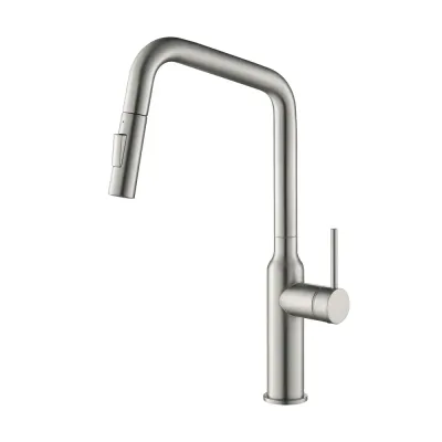 Casa Tampa Single Handle Pull Down Kitchen Sink Faucet Brushed Nickel - CKF-2007BN