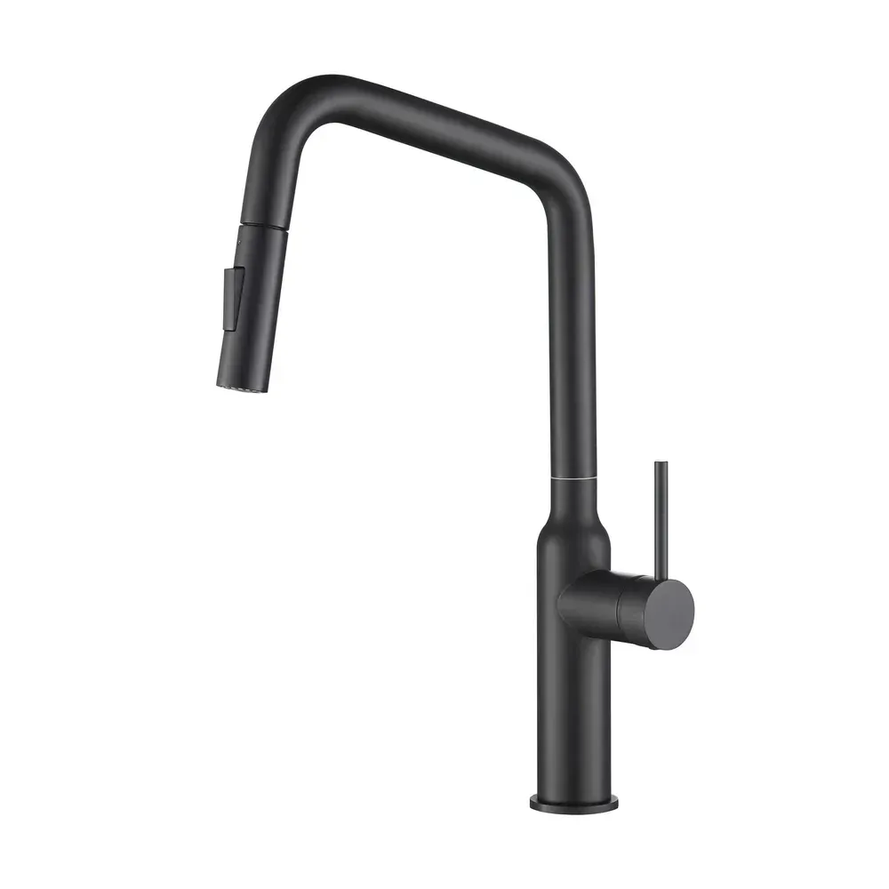 Casa Tampa Single Handle Pull Down Kitchen Sink Faucet Matte Black - CKF-2007MB